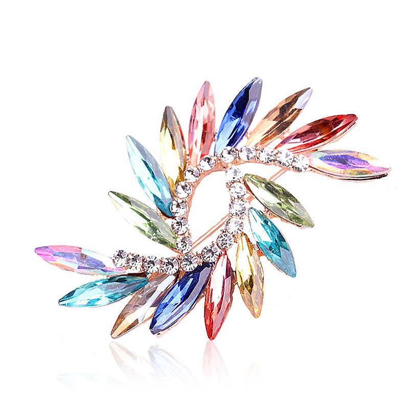 Lanhao Korean-style Chic And Unique All-match Crystal Glass Brooch Pin For Men And Women Clothing Ornament Accessories XZ406